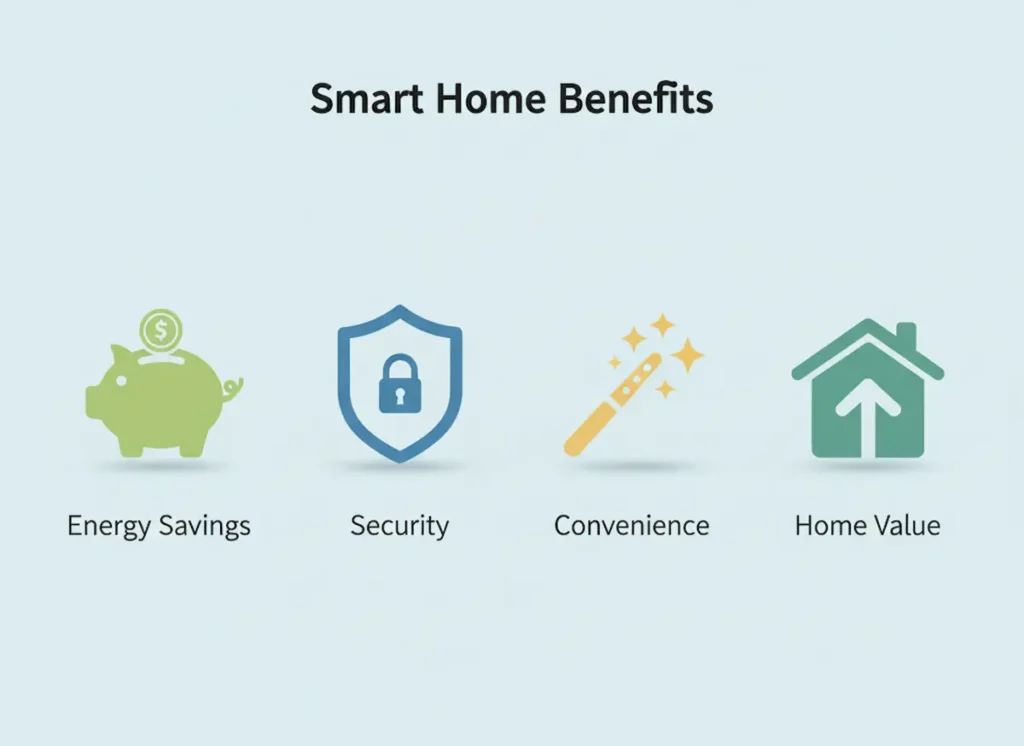  Benefits of smart home decoradtech infographic