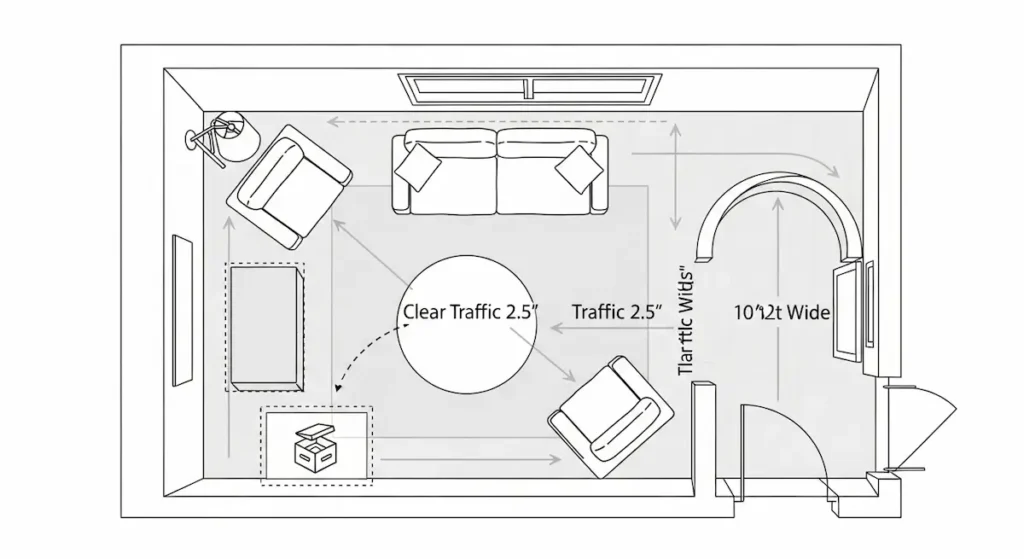 Best very small living room arrangement ideas with floating furniture and clear traffic flow for a spacious feel.