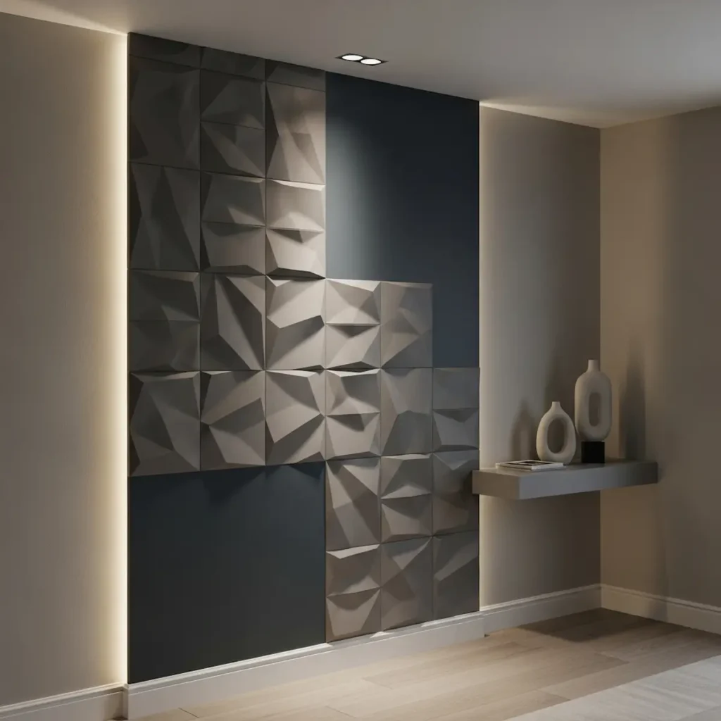  Decorative wall panels for living room with 3D textured design
