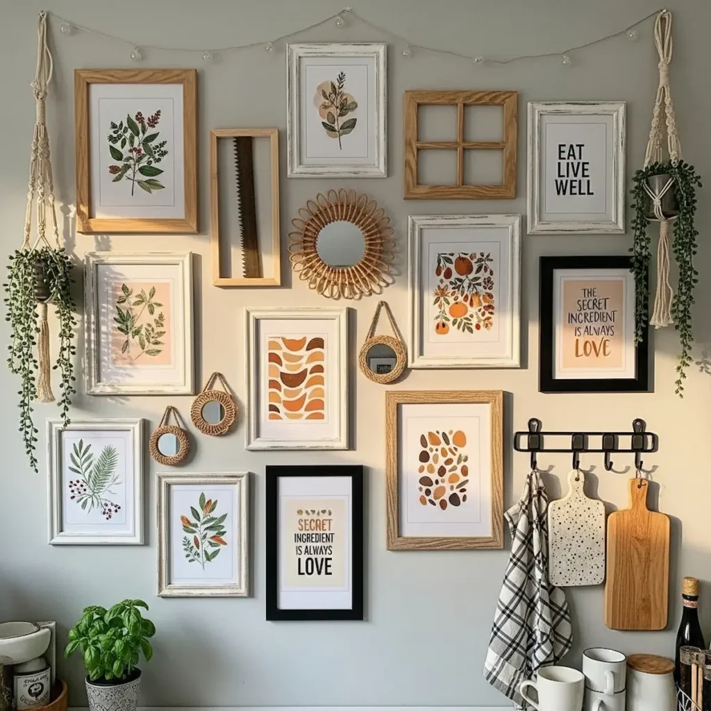 Budget friendly kitchen wall decor ideas with simple DIY wall art