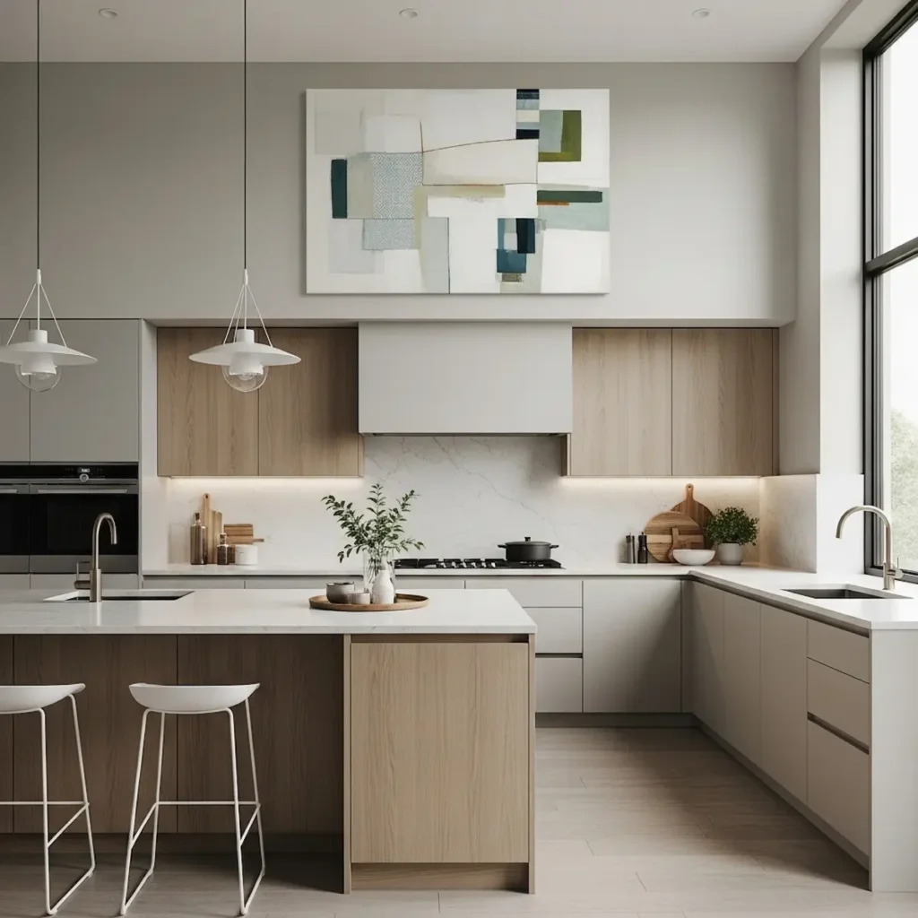 Modern kitchen wall decor ideas with clean lines and minimal design