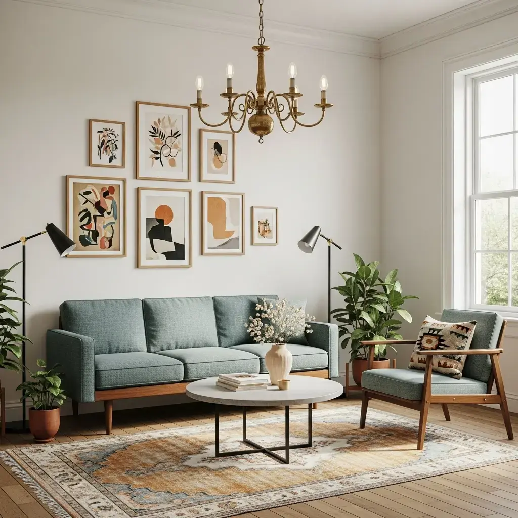  Eclectic home decor style combining different furniture and design elements.
