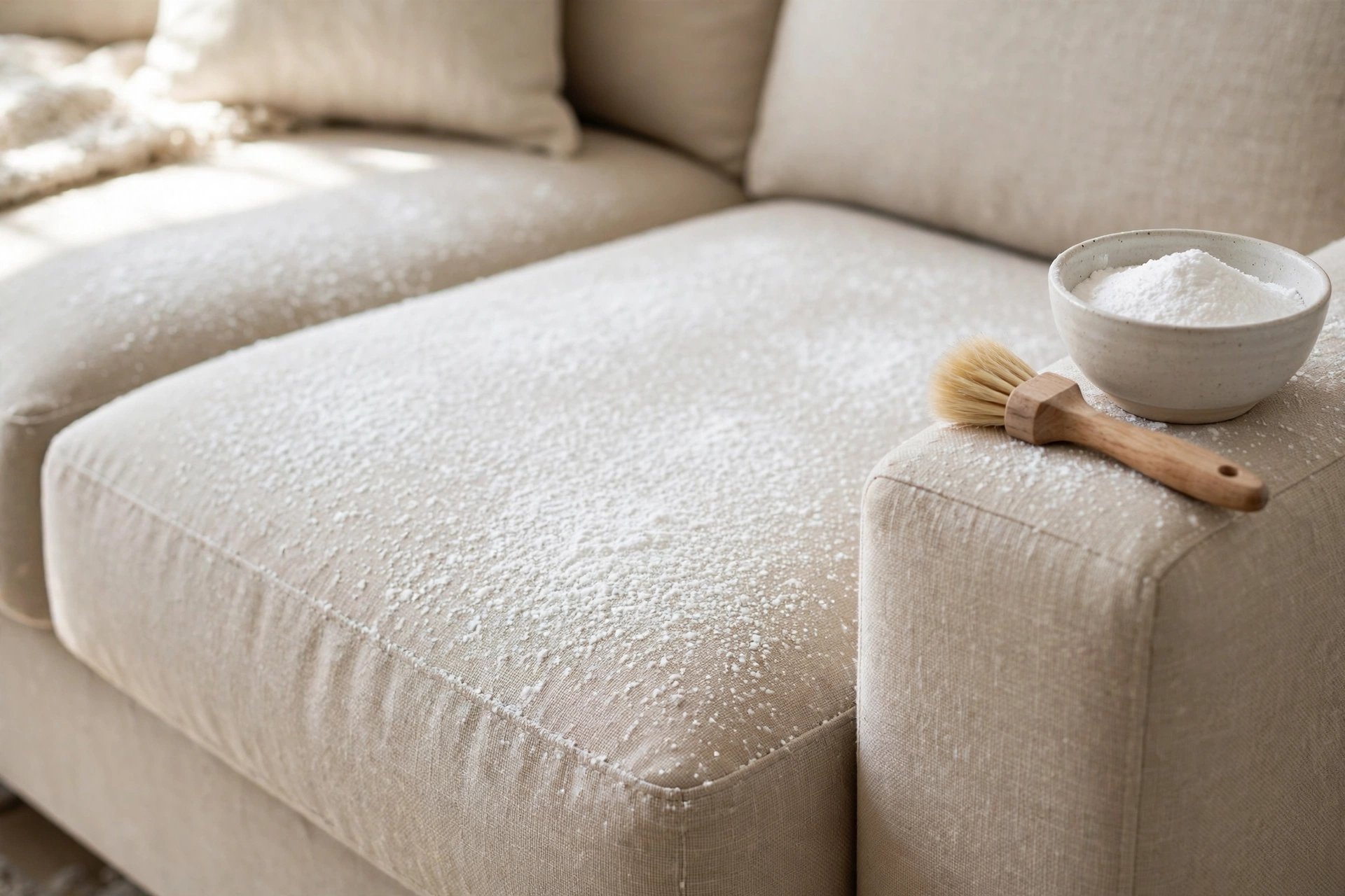 baking soda to clean couch — deodorizing sofa cushions